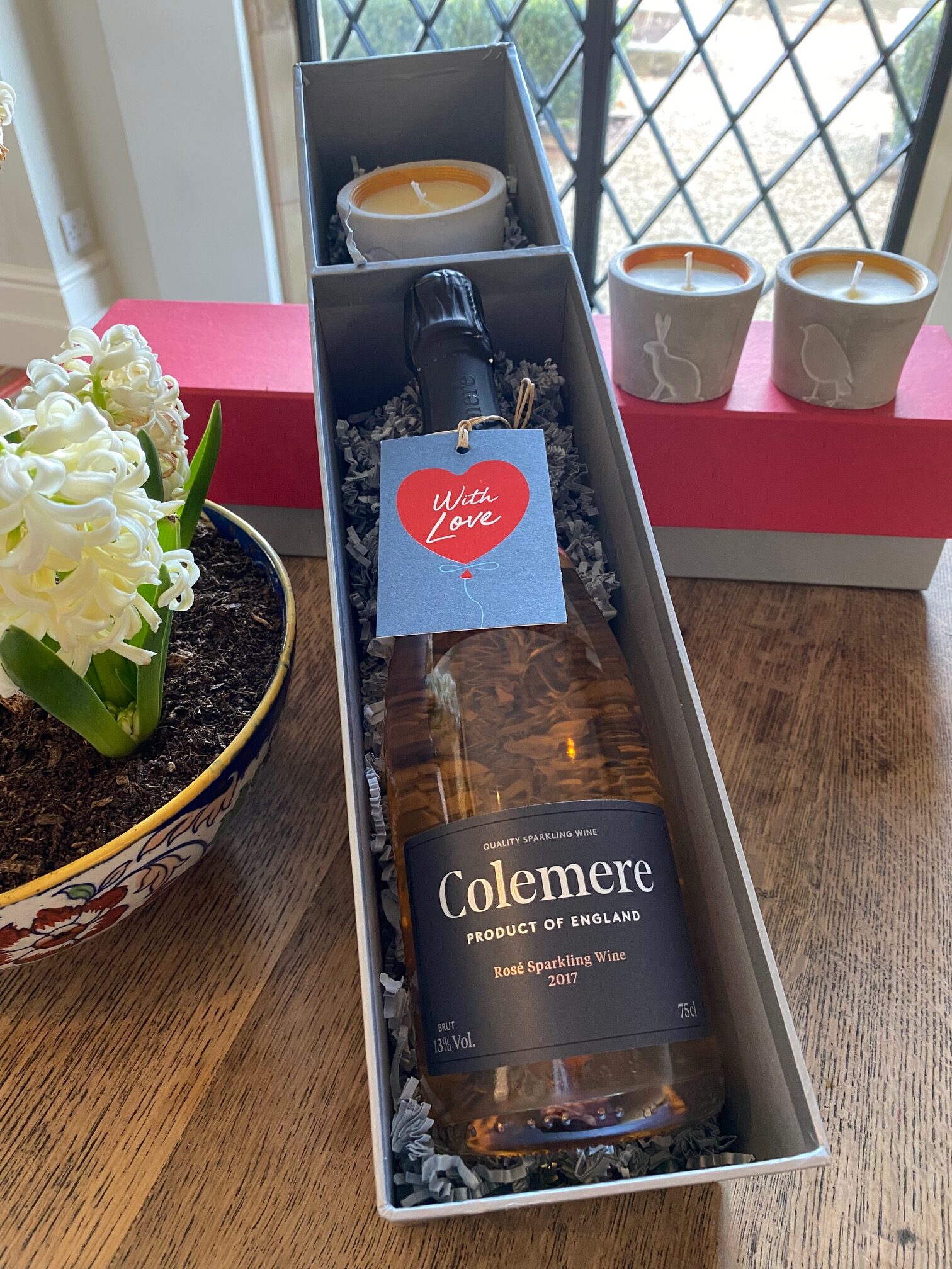 Mothering Sunday - Colemere Sparkling Rosé Wine and Candle